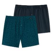 Schiesser 2P Leg Flattering Boxer Shorts Blå Mønster bomull X-Large He...