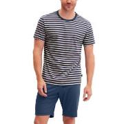 Calida Relax Streamline 2 Short Pyjamas Indigoblå bomull Medium Herre