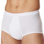 Schiesser Classic Brief With Fly Hvit bomull Large Herre