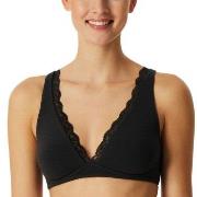 Schiesser BH Unique Cotton Soft Bra With Lace Svart bomull B 75 Dame