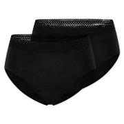 Schiesser Truser 2P Care Retro Period Pants Svart bomull 38 Dame
