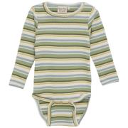 Minymo Stripete Ribbet Baby Body Reseda | Grønn | 62 cm