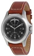 Hamilton Herreklokke H64455533 Khaki Field King Automatic Sort/Lær