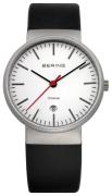 Bering Herreklokke 11036-404 Titanium Hvit/Lær Ø37 mm