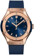 Hublot Herreklokke 542.OX.7180.RX Classic Fusion Blå/Gummi Ø42 mm