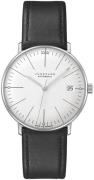 Junghans Dameklokke 27/4105.02 Max Bill Hvit/Lær Ø34 mm