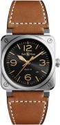 Bell & Ross Herreklokke BR0392-GH-ST-SCA BR 03-92 Sort/Lær Ø42