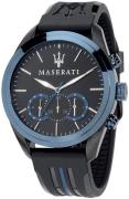 Maserati Herreklokke R8871612006 Traguardo Sort/Gummi Ø45 mm