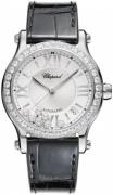 Chopard Dameklokke 278559-3003 Happy Sport Sølvfarget/Lær Ø36 mm