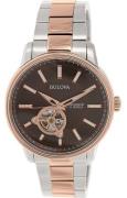 Bulova Herreklokke 98A140 Brun/Rose-gulltonet stål Ø45 mm