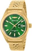 Invicta Herreklokke 38414 Aviator Grønn/Gulltonet stål Ø43 mm