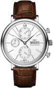 IWC Herreklokke IW391027 Portofino Sølvfarget/Lær Ø42 mm