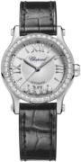 Chopard Dameklokke 278573-3013 Happy Sport Sølvfarget/Lær Ø30 mm