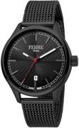 Ferrè Milano Herreklokke FM1G143M0081 Federico Sort/Stål Ø42 mm