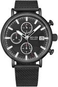 So & Co New York Herreklokke 5598.3 Tribeca Sort/Stål Ø42 mm