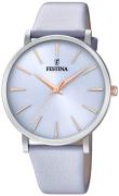 Festina Dameklokke F20371-3 Blå/Lær Ø38 mm