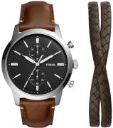 Fossil Herreklokke FS5967SET Townsman Sort/Lær Ø44 mm