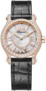 Chopard Dameklokke 274302-5003 Happy Sport Hvit/Lær Ø30 mm