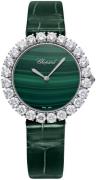 Chopard Dameklokke 13A419-1601 Diamond Hour Grønn/Lær Ø35.75 mm