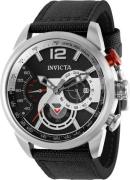 Invicta Herreklokke 39652 Aviator Sort/Tekstil Ø46 mm