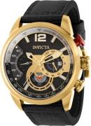 Invicta Herreklokke 39656 Aviator Sort/Tekstil Ø46 mm