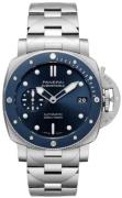 Panerai Herreklokke PAM02068 Submersible Blå/Stål Ø42 mm