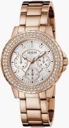 Guess Dameklokke GW0410L3 Multifunction Hvit/Rose-gulltonet stål