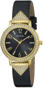 Guess Dameklokke GW0473L2 Tri Luxe Sort/Lær Ø32 mm