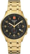 Swiss Alpine Military Herreklokke 7084.9117 Skymaster Sort/Gulltonet