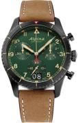 Alpina Herreklokke AL-372GR4FBS26 Startimer Grønn/Lær Ø41 mm