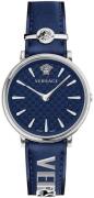 Versace Dameklokke VE8104222 V Circle Blå/Lær Ø38 mm