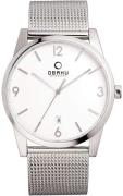 Obaku Herreklokke V169GDCIMC Sten Hvit/Stål Ø41 mm