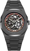 D1 Milano Herreklokke SKBJ06 Skeleton Sort/Stål Ø42 mm