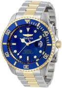 Invicta Herreklokke 34042 Pro Diver Blå/Gulltonet stål Ø47 mm