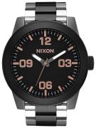 Nixon Herreklokke A3462051-00 The Corporal Sort/Stål Ø48 mm