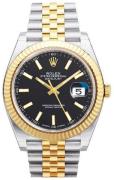 Rolex Herreklokke 126333-0014 Datejust 41 Sort/18 karat gult gull