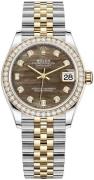 Rolex Dameklokke 278383RBR-0024 Datejust 31 Sort/18 karat gult gull