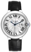 Cartier Herreklokke W69016Z4 Ballon Blue Sølvfarget/Lær Ø42.1 mm