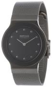 Bering Ceramic Dameklokke 32834-242 Sort/Stål Ø34 mm