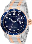 Invicta Pro Diver Herreklokke 33342 Blå/Rose-gulltonet stål Ø48 mm