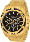 Invicta Bolt Herreklokke 34119 Sort/Gulltonet stål Ø50 mm