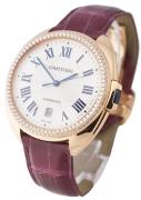 Cartier Cle De Cartier WJCL0012 Sølvfarget/Lær Ø40 mm