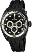 Festina Multifunction Herreklokke F16610-8 Sort/Gummi Ø44 mm