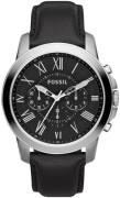 Fossil Grant Herreklokke FS4812IE Sort/Lær Ø44 mm