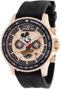 Invicta Herreklokke 39044 Disney Rosegullfarget/Gummi Ø48 mm