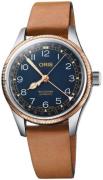 Oris Dameklokke 01 754 7749 4365-07 5 17 66G Aviation Blå/Lær Ø36