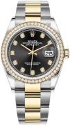 Rolex Dameklokke 126283RBR-0008 Datejust 36 Sort/18 karat gult gull