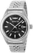 Invicta Herreklokke 38409 Aviator Sort/Stål Ø43 mm