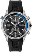 Hugo Boss Herreklokke 1513820 Globetrotter Sort/Gummi Ø46 mm