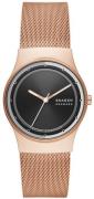 Skagen Dameklokke SKW3023 Sol Sort/Rose-gulltonet stål Ø34 mm